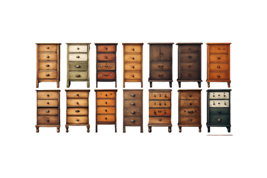 Drawer Cabinets on transparent background. - Powered by Adobe