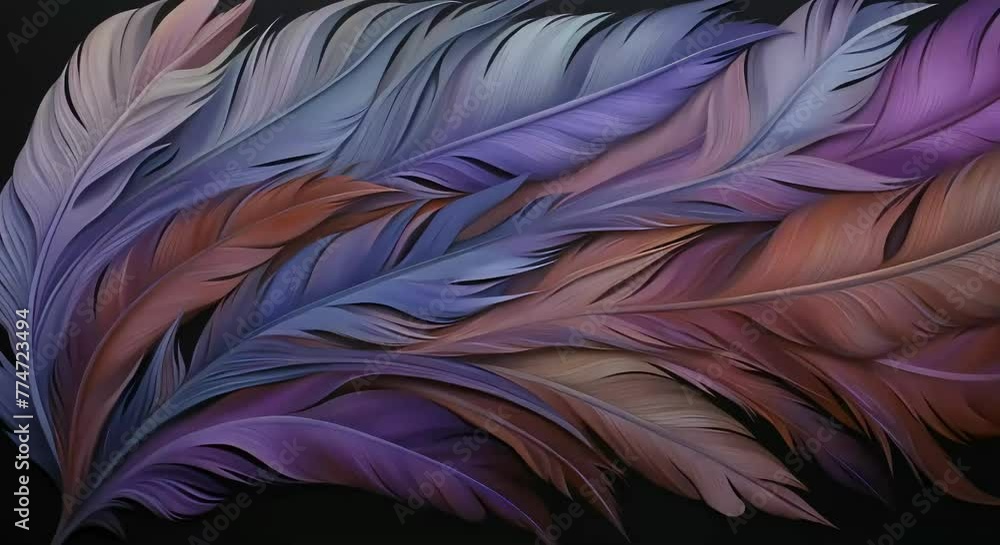 Poster a smooth clip of feathers background with little bit of movement in it.