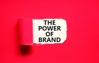 The power of brand symbol. Concept words The power of brand on beautiful white paper. Beautiful red...