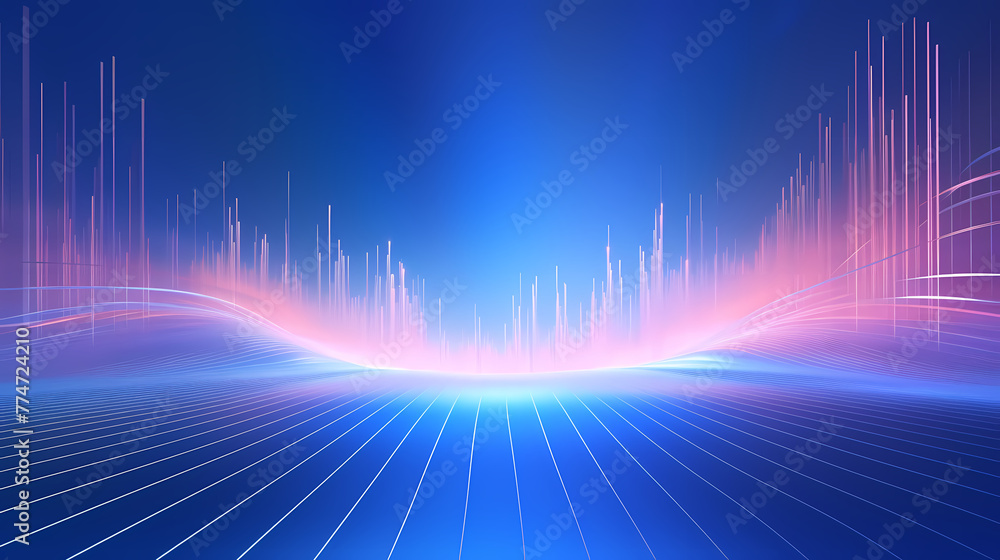 Aufkleber lines extending forward and upwards, internet technology background