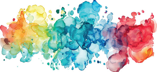 abstract watercolor background with  splashes rainbow