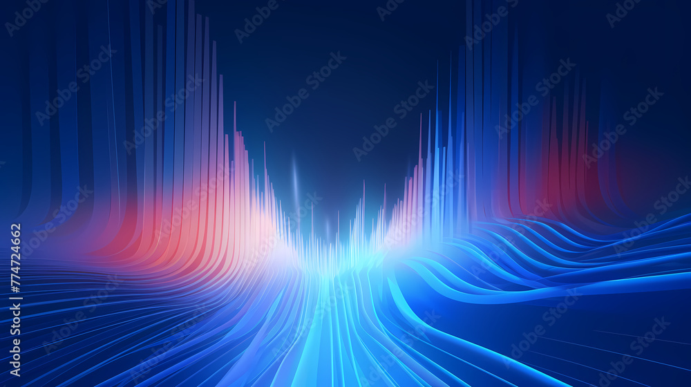 Poster lines extending forward and upwards, internet technology background