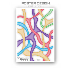 Abstract pattern of colored lines. A stylized template for a poster, billboard, interior design, T-shirt print. The idea of creative design