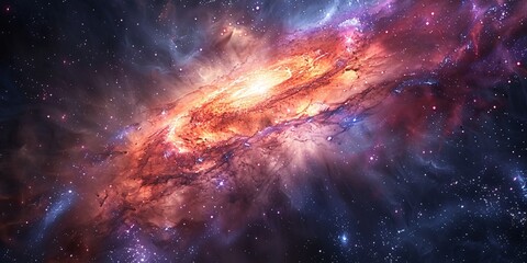 Obraz na płótnie Canvas Galaxy Glow A Celestial Splash of Color Generative AI