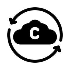 carbon cycle glyph icon