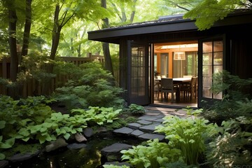 Privacy Screens Bliss: Secluded Haven in the Serene Koi Pond Garden Patio