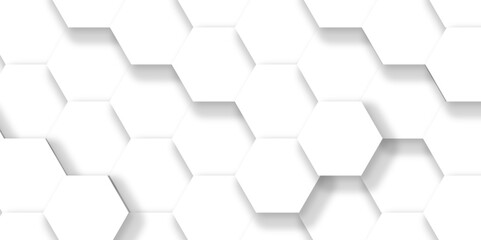 Abstract background with hexagonal geometric hexagon polygonal pattern background. 3d seamless bright white web cell and triangle abstract honeycomb background. white and gray backdrop wallpaper. - obrazy, fototapety, plakaty
