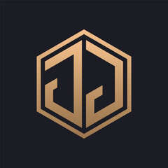 Elegant Hexagon Letter JJ Logo Design. Initial Luxurious JJ Logo Template