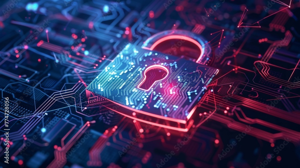 Poster Secure Lock on Top of Circuit Board