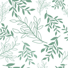Abstract Green Leaves background seamless Vector design flower border frame