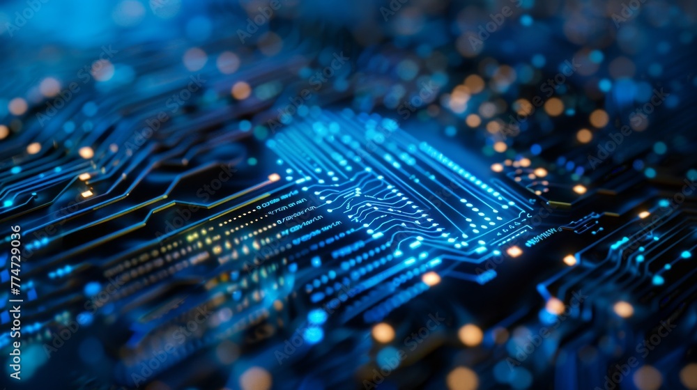 Poster Close Up of a Computer Circuit Board