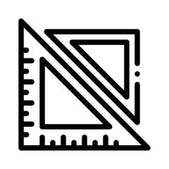 triangular ruler line icon