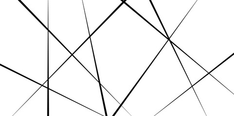 Random chaotic lines abstract geometric pattern. Abstract banner with an asymmetric texture. Black chaotic lines of modern design.