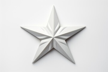 Obraz premium White one star 3D render clay style, isolated on white background