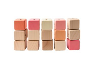 A unique structure created by stacking wooden blocks on top of each other