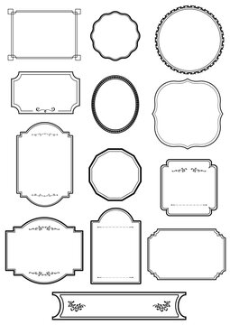 アンティーク　レトロ　フレーム　枠　シンプル　素材　モノクロ　黒