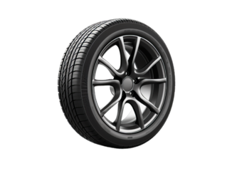 A  car tyre with disc isollated on the transparent background