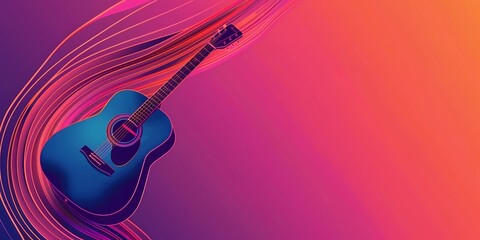 stock image of a guitar on a simple isolated background, and an image - obrazy, fototapety, plakaty