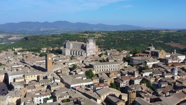Aerial view of Orvieto town. Province of Terni, Umbria, Italy