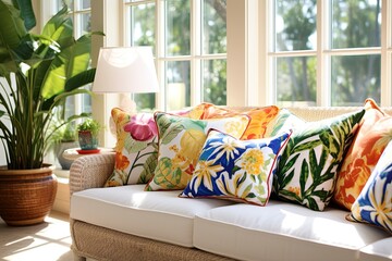 Patterned Comfort: Sunny Florida Room Concepts with Stylish Throw Pillows