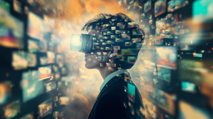 A focused young man deeply engaged in serious work on his smartphone