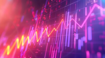 Futuristic Financial Data Chart Showcasing Successful Trading and Market Growth generative ai