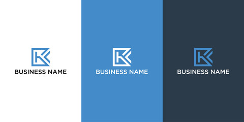 Customizable letter K logo, ideal for start ups and small businesses - obrazy, fototapety, plakaty