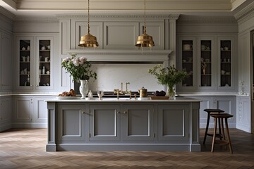 Timeless Georgian Kitchen Inspirations: Elegant Lighting, Classic Furniture, and Timeless Design Harmony