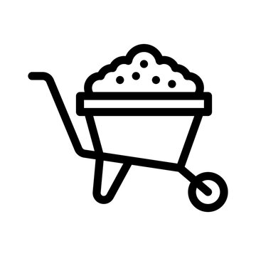 recommend clip art: wheelbarrow line icon