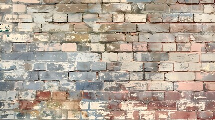 Weathered and Worn Brick Wall Background with Faded Vintage Inspired Color Palette for Urban Industrial or Retro Themed Shots