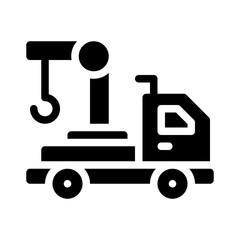 cargo truck glyph icon