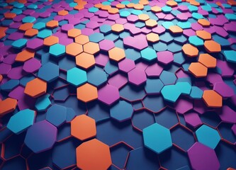 Vibrant Abstract Hexagonal Design Background
