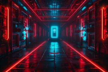 Neon-Lit Pathway to the Future A Glimpse into the World of 5G Technology Generative AI