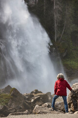 Krimml cascades in Hohe Tauern National Park. Austrian landmark