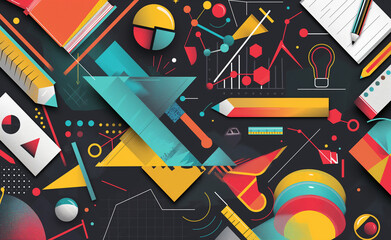 Academic Kaleidoscope: Bursting Back to School with Colorful Dynamic Shapes