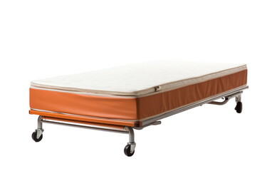 A bed with wheels, carrying a mattress, glides effortlessly across the room