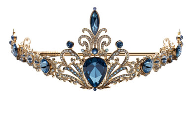 A sparkling tiara adorned with enchanting blue stones