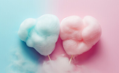 Whimsical Heart-Shaped Cotton Candy Delight