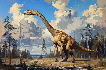 A majestic T-Rex stands tall in the wild, capturing the essence of the Jurassic era Generative AI