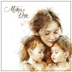 a mother and her children are posing for a photo with the words mother day on the picture.