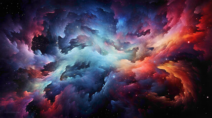 Swirling nebulae of vibrant colors creating an otherworldly spectacle in the cosmos.