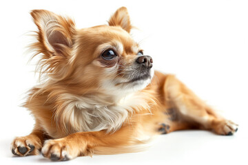 Chihuahua dog on a plain white background