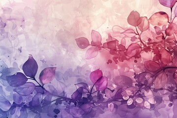 Purple Flowers on Pink Background