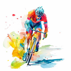 Cycling watercolor paint 