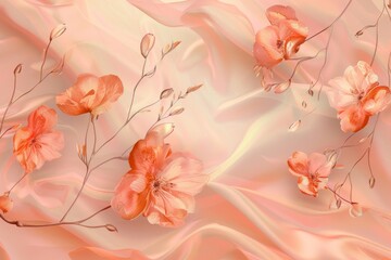 Close Up of Pink Fabric With Flowers