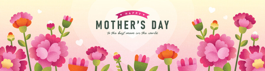 Mother's day banner design with beautiful Carnation flowers.
- 774751210