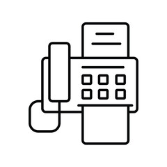 fax machine icon with white background vector stock illustration