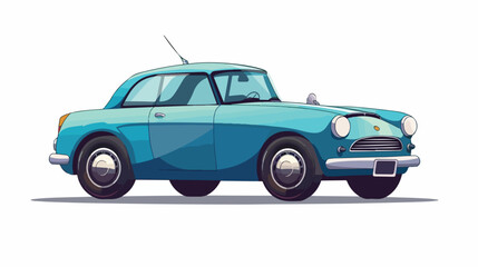 Fototapeta na wymiar Illustration of a cartoon car Flat vector
