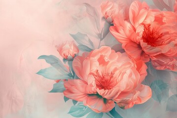 Pink Flowers on Pink Background