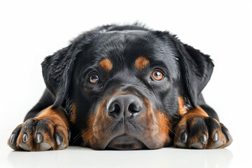 Obraz premium Rottweiler dog lying down. 